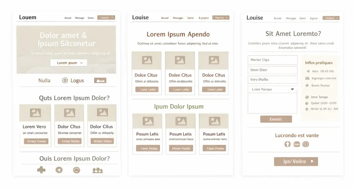 Aperçu de la maquette du site Louise Nomad Bar