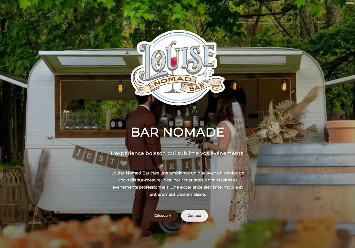 Aperçu du site web Louise Nomad Bar